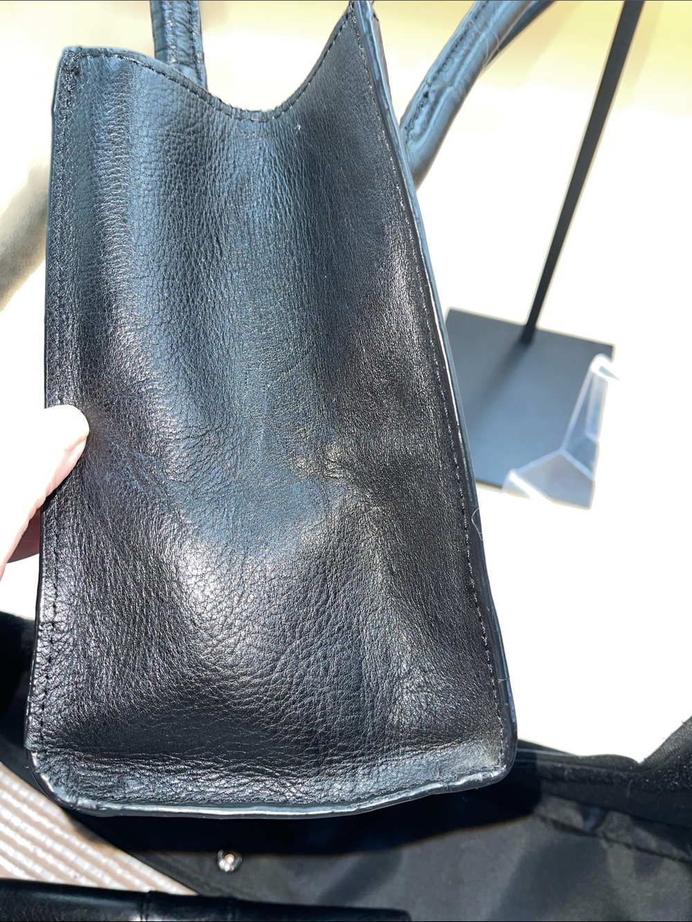Vintage Wilson’s Leather Classic Black Leather Tote Bag with Matching Wallet - Picture 9 of 14